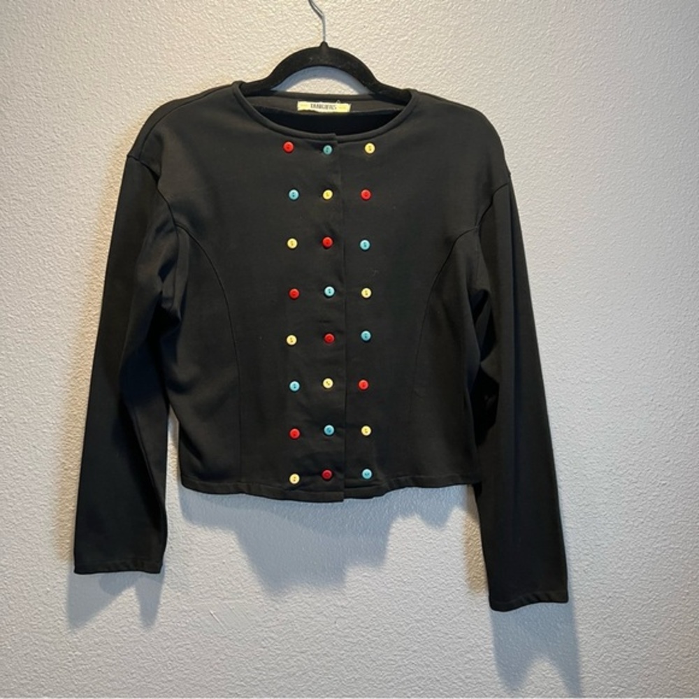 Vintage 90s Tangiers Color Buttons Adjustable Back Tie Fitted Crop Top Sz S? EVC